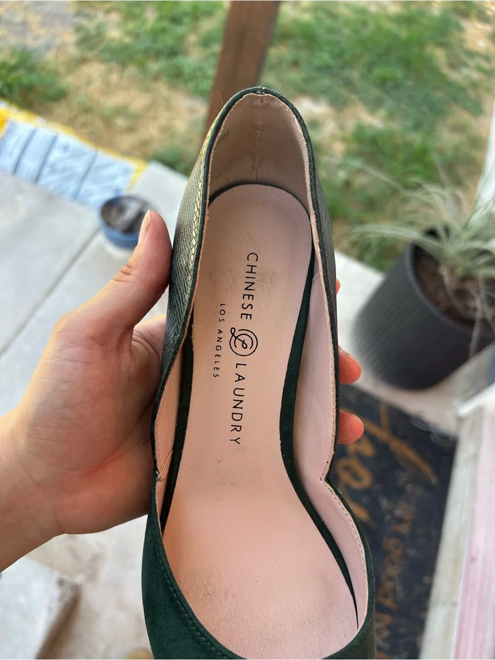 Snake Skin & Suede Dark Green Pointed-Toe Stiletto Pumps
